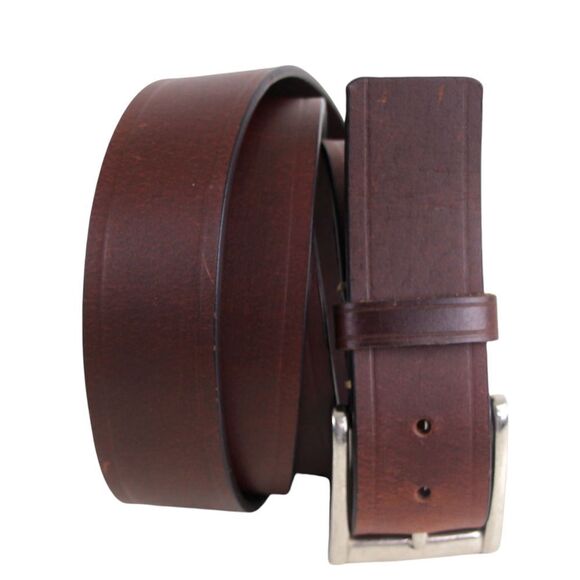 CLASSIC SADDLE BROWN GENUINE LEATHER 1 3/8"Wd CASUAL DRESS MEN'S BELT Sz 50 (17M - Picture 1 of 12